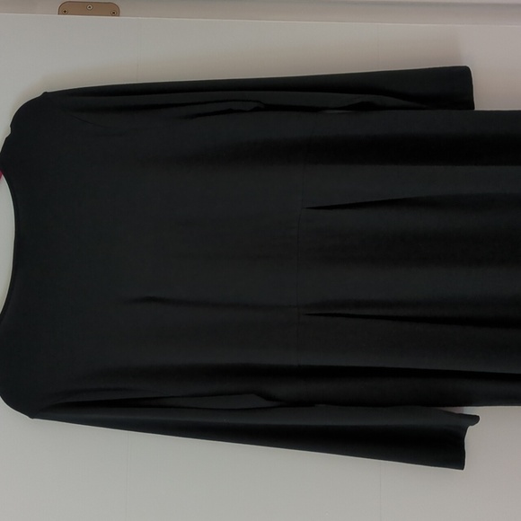 J. Jill Wearever Collection Stretch pleated front & back Black Long Sleeve Dress - Picture 7 of 8
